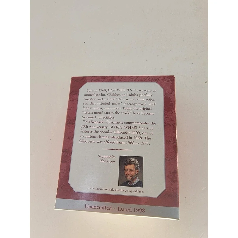 Hallmark Keepsake Ornament Hot Wheels 30th Anniversary 1998 Dated w/ Box